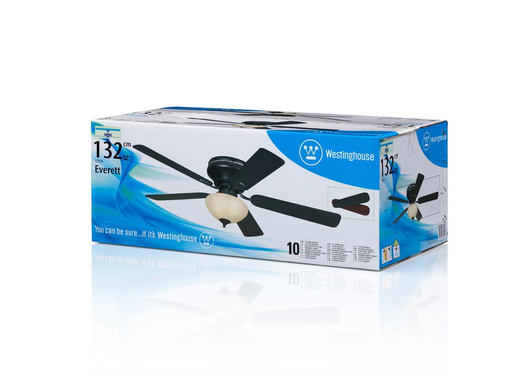 132 cm Westighouse Everett Deckenventilator in Espresso mit Flügeln in