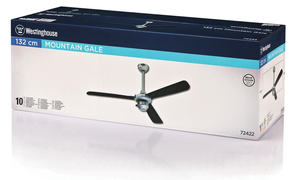 Westinghouse 7817140 Ventilatore a Soffitto Monarch Trio, Metallo, 60 watts, Ottone Lucidato