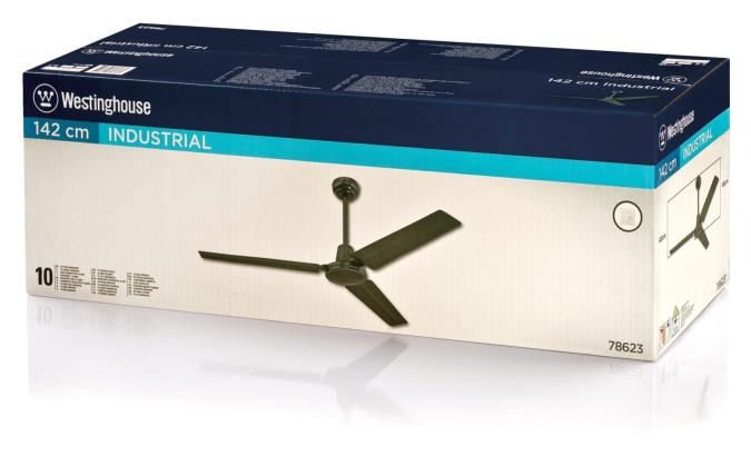 142 cm Westighouse Instustrial Espresso Deckenventilator in 